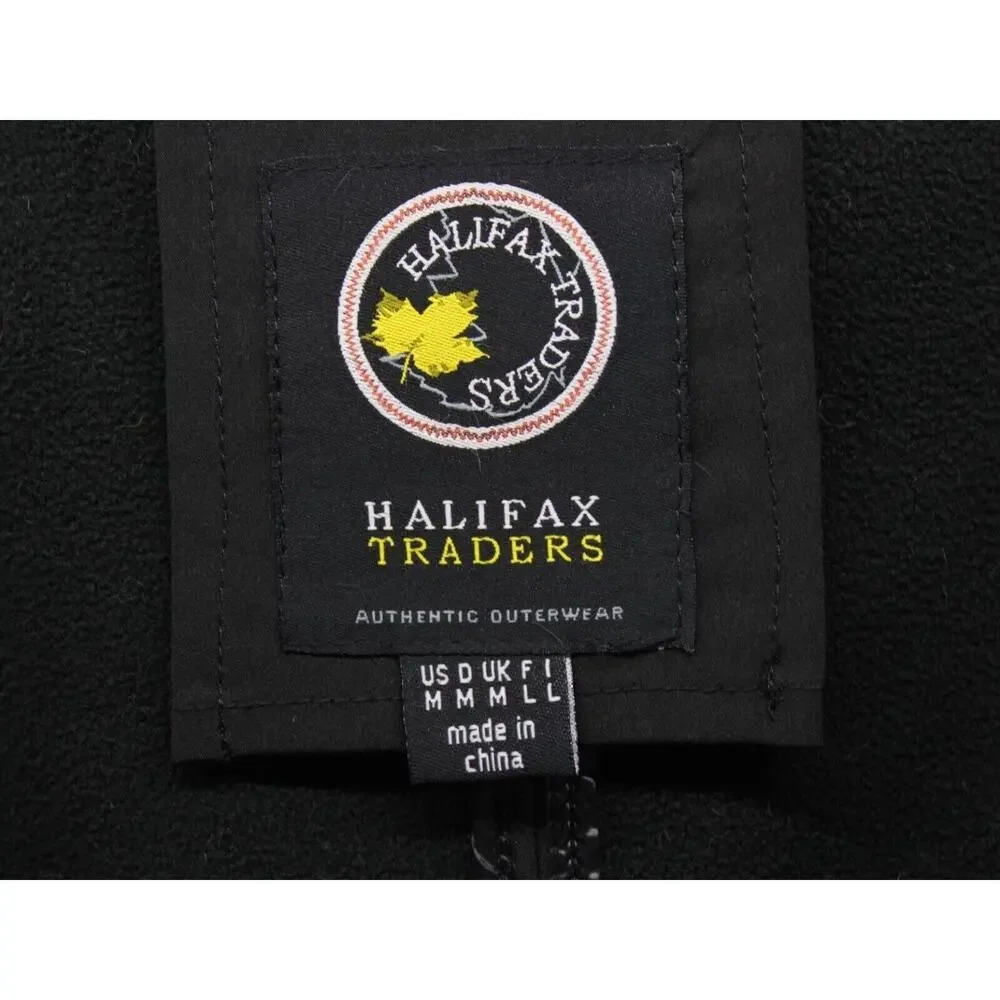 Halifax Traders Sz M Black Puffer Down Filled Front Full Zip Jacket Women